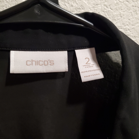 Chico's Semi Sheer Gold Accent Blouse - Picture 3 of 4